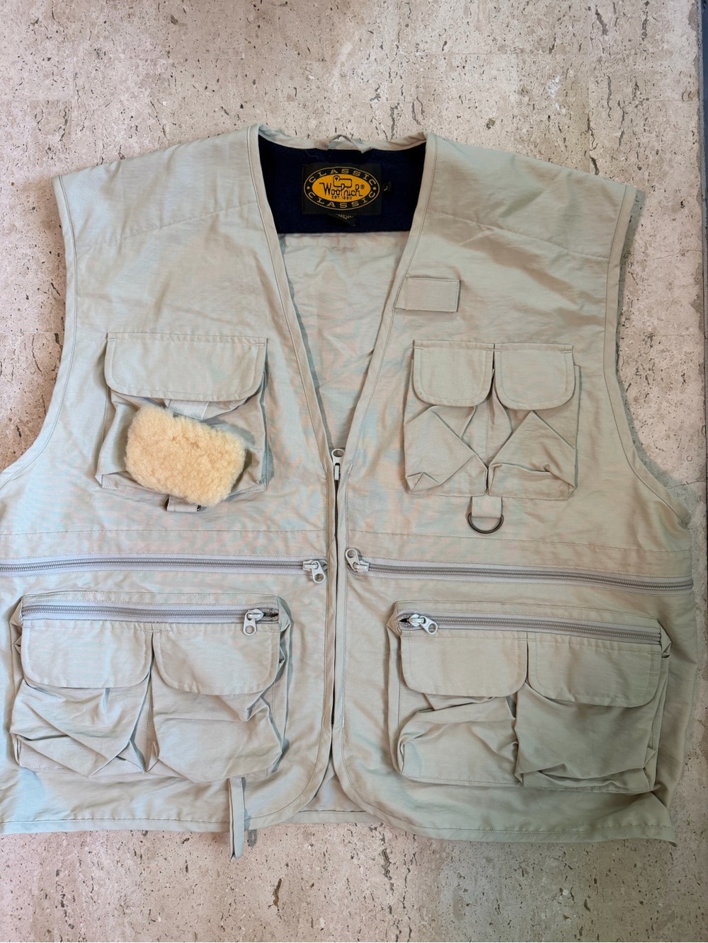 Woolrich Classic Men’s Vest Fishing Utility Hunting Photography Large Khaki